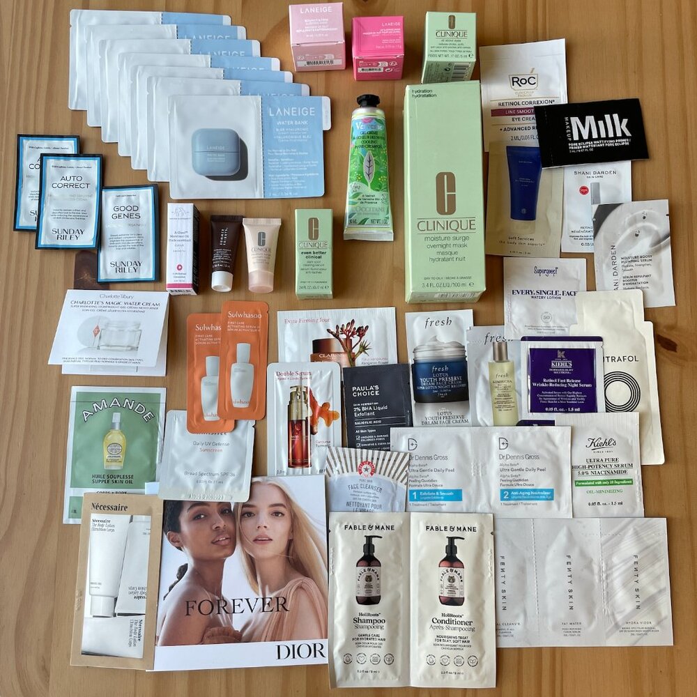 Bundle of High-End Luxury Skin and Hair Care | Sephora | Samples Minis Full Size